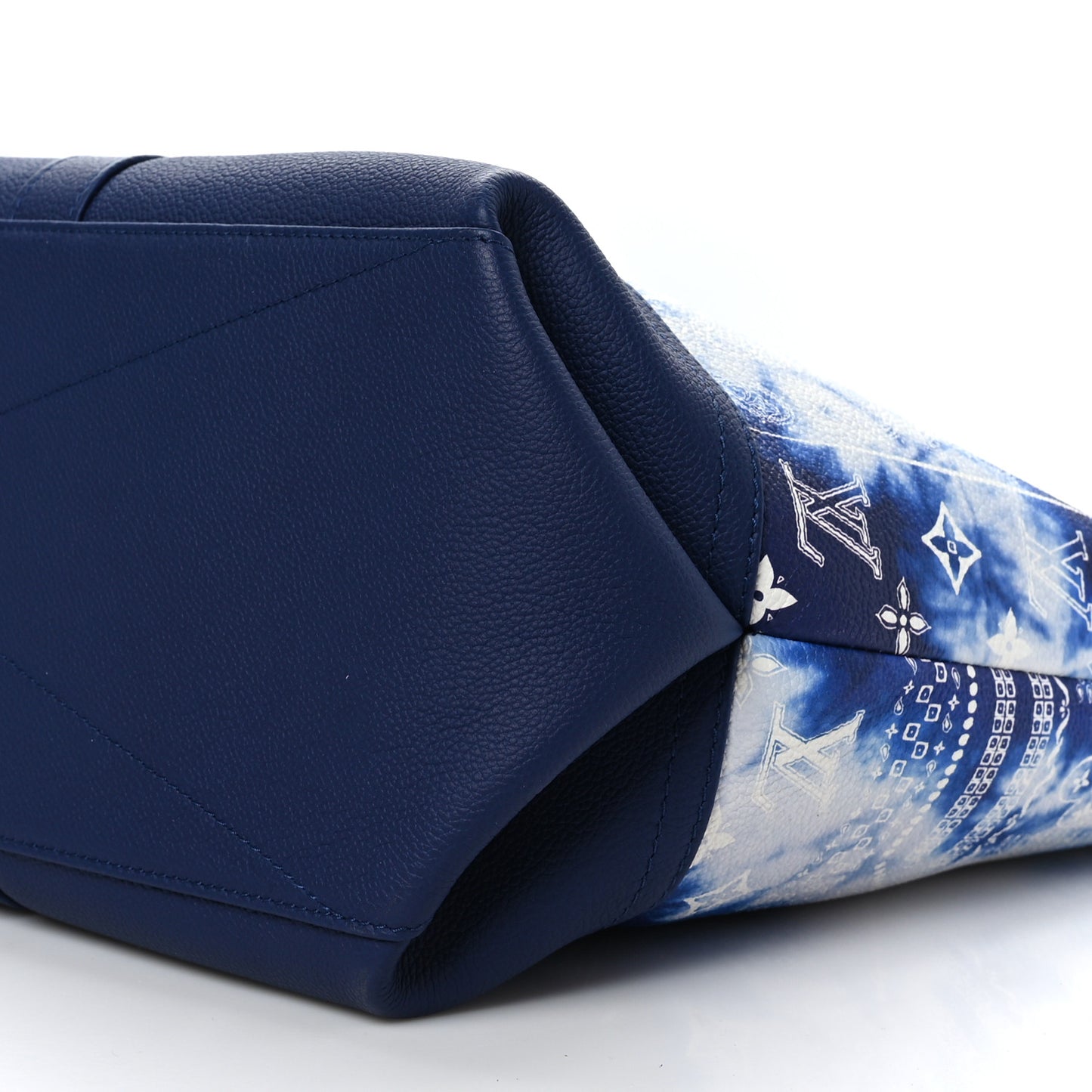 Cowhide Monogram Bandana Journey Tote Blue White