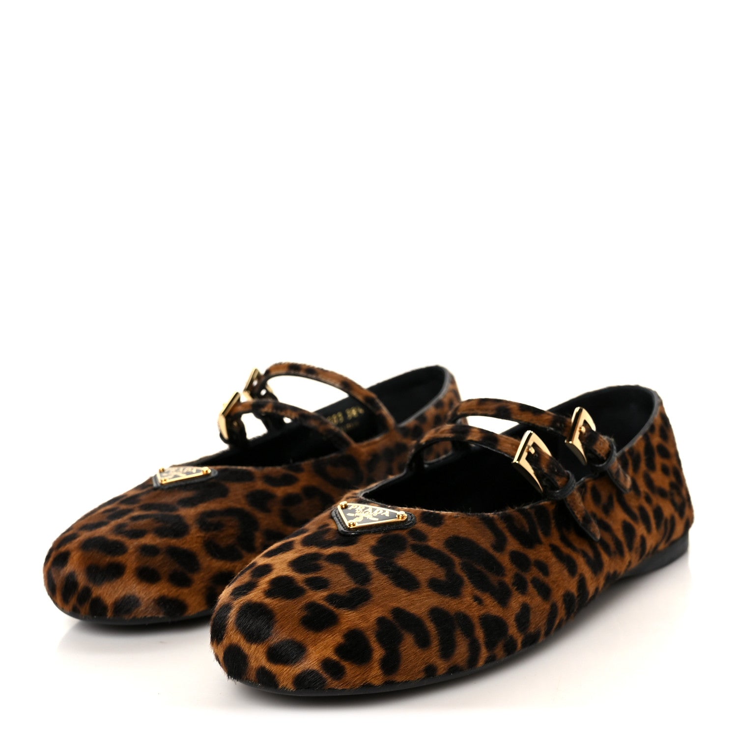 Prada Calf Hair Leopard Print Ballerina Flats 38.5 Honey 4 of 8