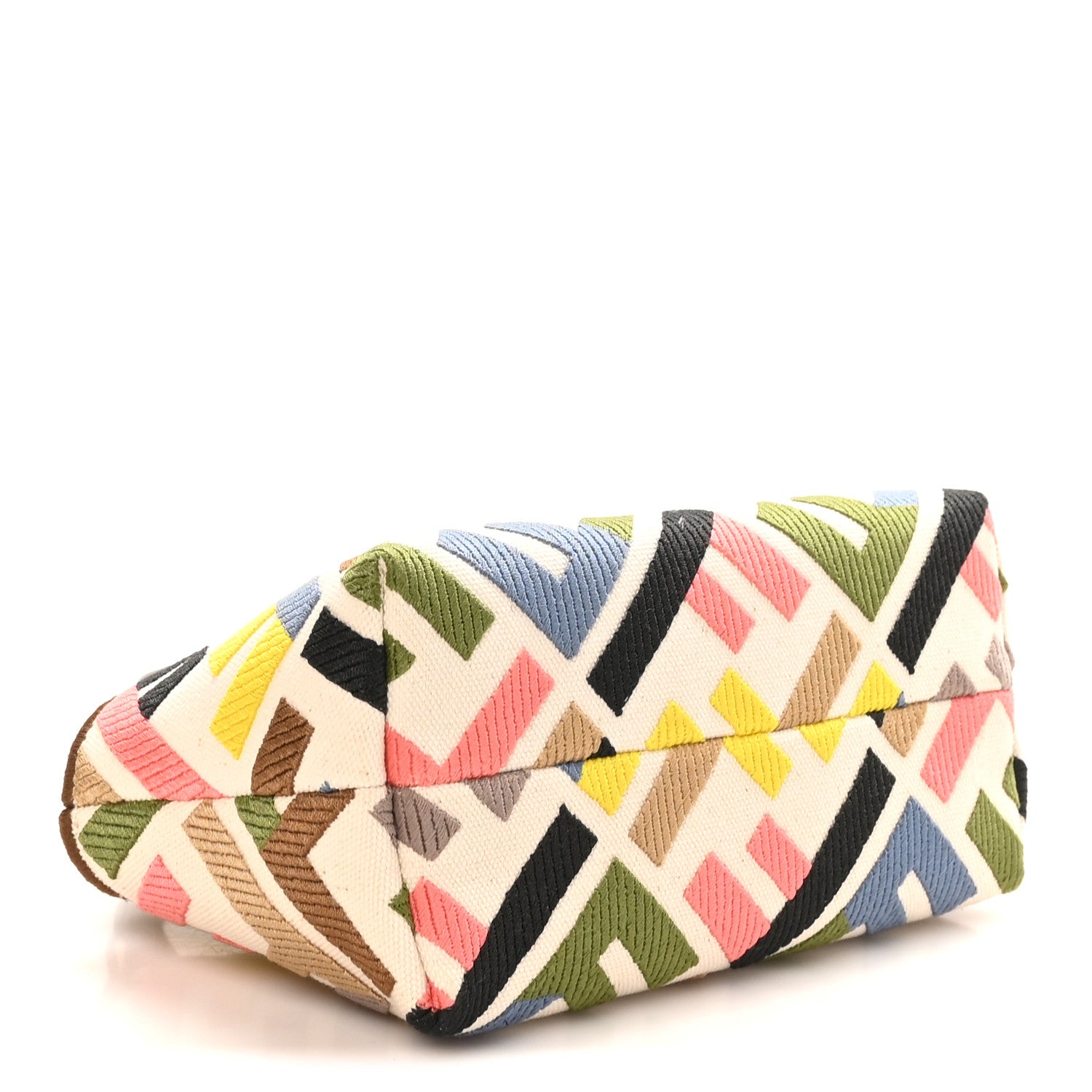 Fendi Canvas Vitello FF Multicolor Embroidered Mini By The Way Top Handle Boston Bag Multicolor 4 of 11