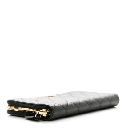 Chanel Caviar Quilted Large Gusset Zip Around Wallet Black 4 of 9