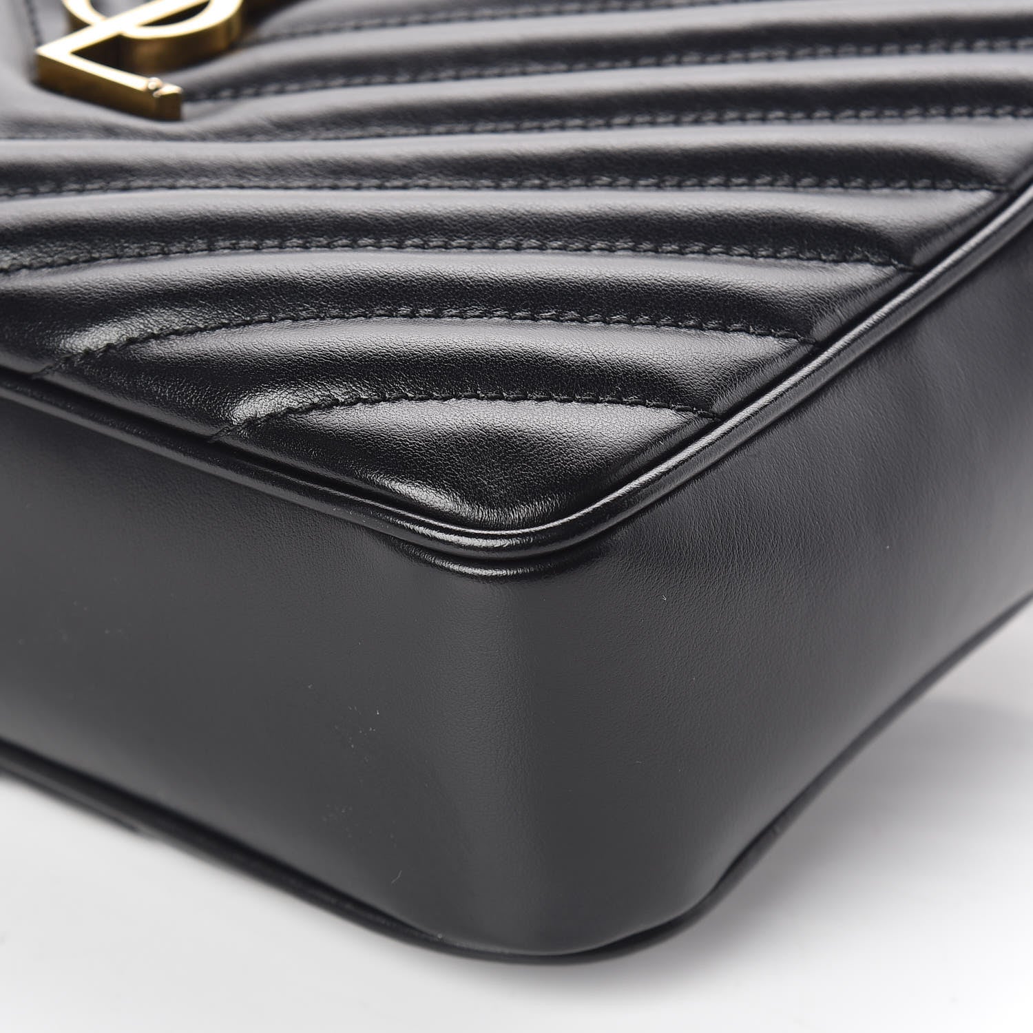 Saint Laurent Calfskin Matelasse Monogram Lou Camera Bag Black 6 of 9