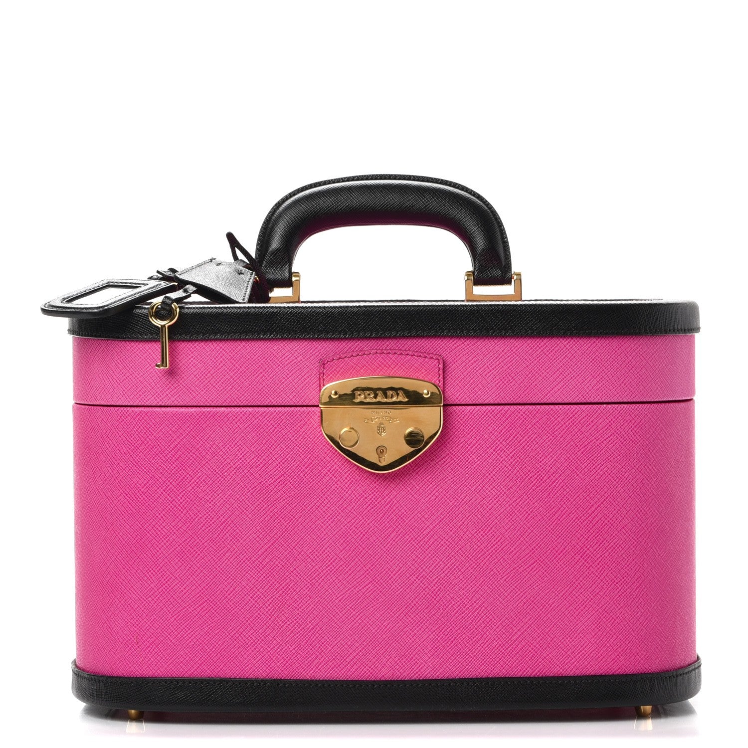 Prada Saffiano Cosmetic Train Case Fuxia 1 of 10