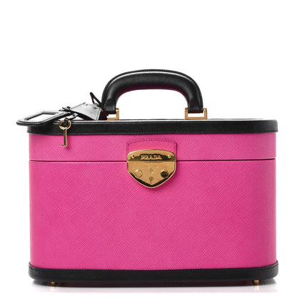Prada Saffiano Cosmetic Train Case Fuxia 1 of 10