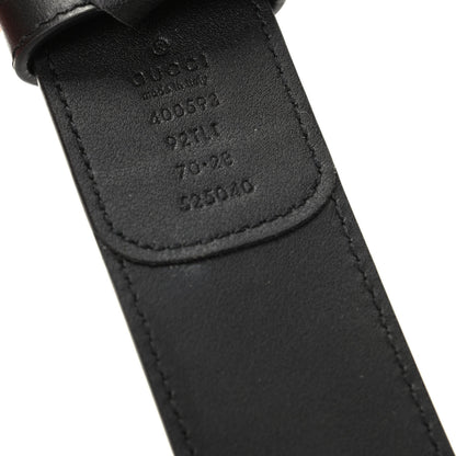 Gucci GG Supreme Monogram Matte Plutone Calfskin Double G 40mm Belt 90 36 Beige Ebony Black 5 of 5