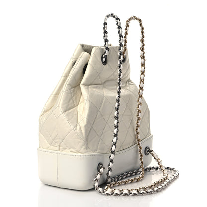Chanel Aged Calfskin Quilted Small Gabrielle Backpack White 3 of 9