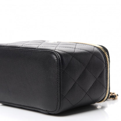 Chanel Caviar Quilted Small Vanity Case With Chain Black 7 of 11