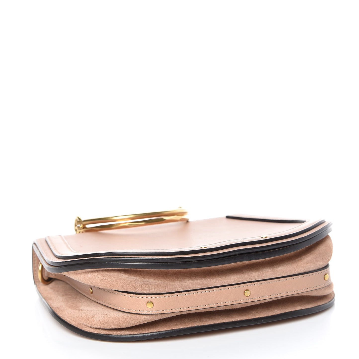 Calfskin Suede Medium Nile Bracelet Bag Biscotti Beige