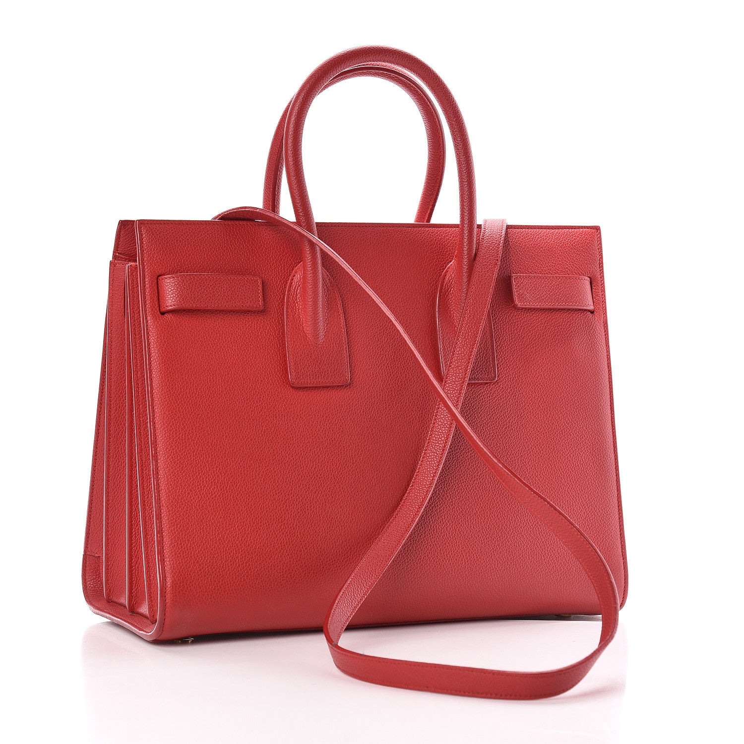 Saint Laurent Grained Calfskin Sac De Jour Lipstick Red 3 of 24