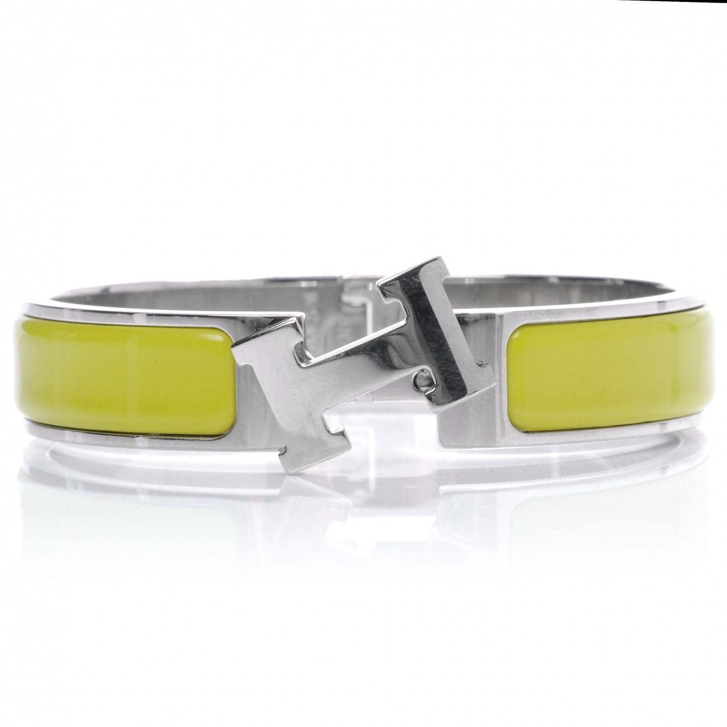 Narrow Enamel Clic Clac H Bracelet PM Chartreuse
