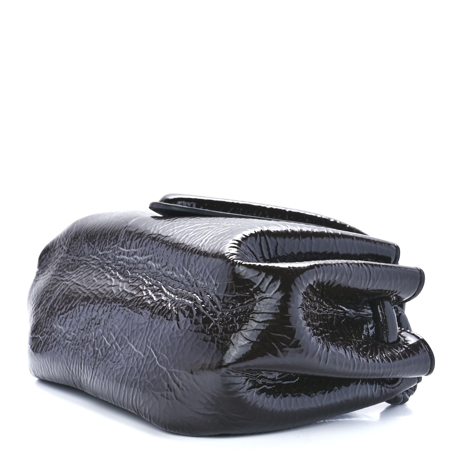 Bottega Veneta Patent Deerskin Small Beak Triangle Flap Shoulder Bag Fondant 7 of 9