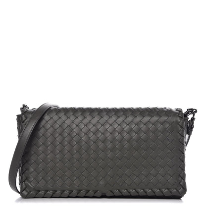 Bottega Veneta Nappa Intrecciato Dahlia Clutch Crossbody Light Grey 1 of 8