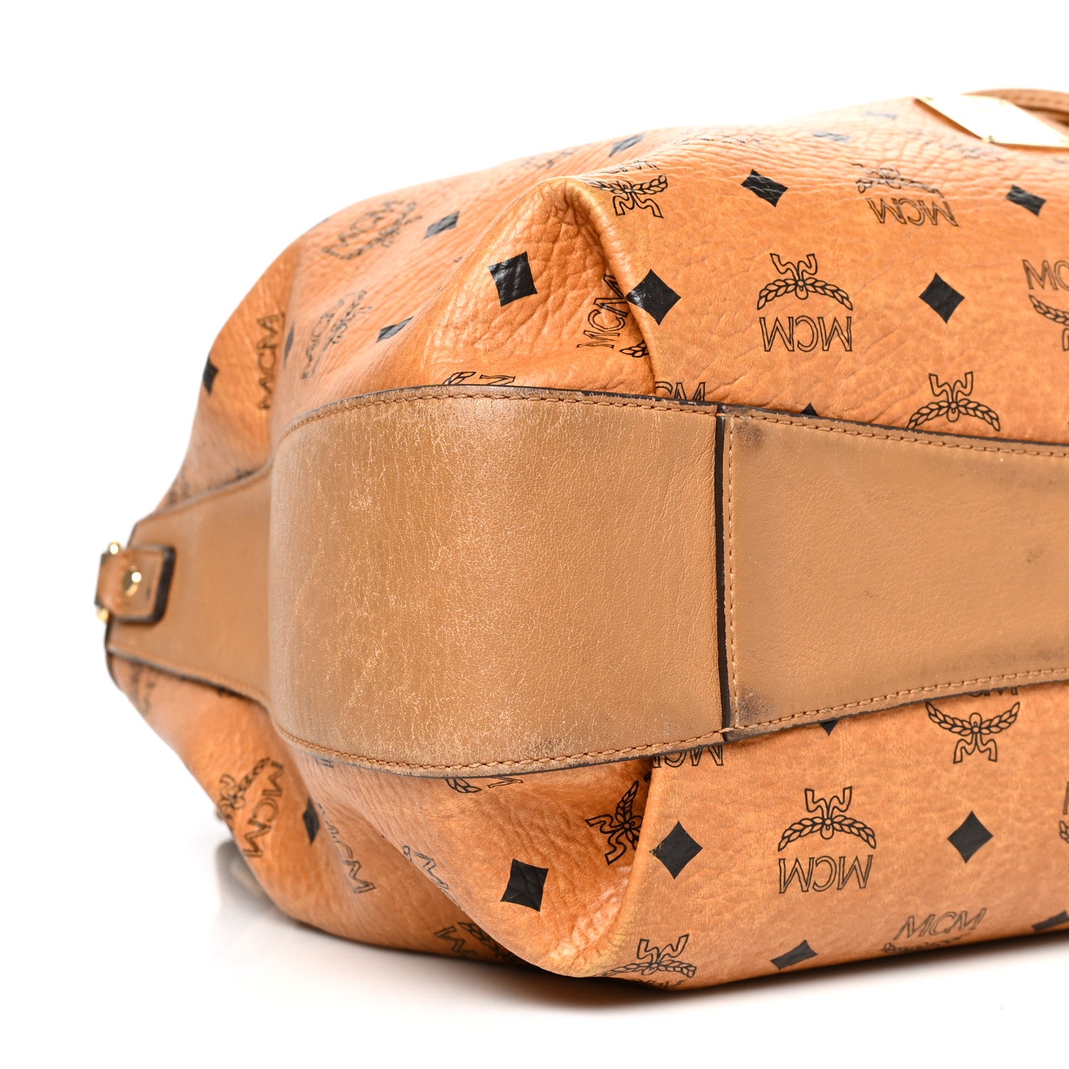 MCM Visetos Medium Drawstring Shopper Cognac 7 of 12