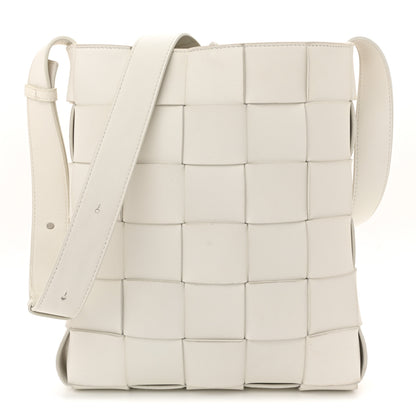 Bottega Veneta Lambskin Maxi Intrecciato Cassette Messenger Chalk 1 of 10