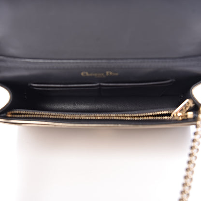 Christian Dior Metallic Patent Micro-Cannage Diorama Wallet on Chain Pouch Gold 5 of 13