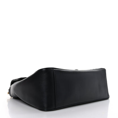 Gucci Calfskin Matelasse Medium GG Marmont Top Handle Shoulder Bag Black 4 of 9