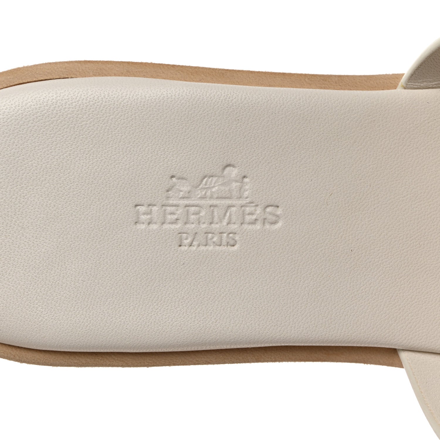 Hermes Calfskin Cork Eze 30 Sandals 37 White 6 of 9