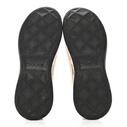 Chanel Suede Calfskin Nylon Grosgrain CC Sneakers 39 Beige 5 of 9