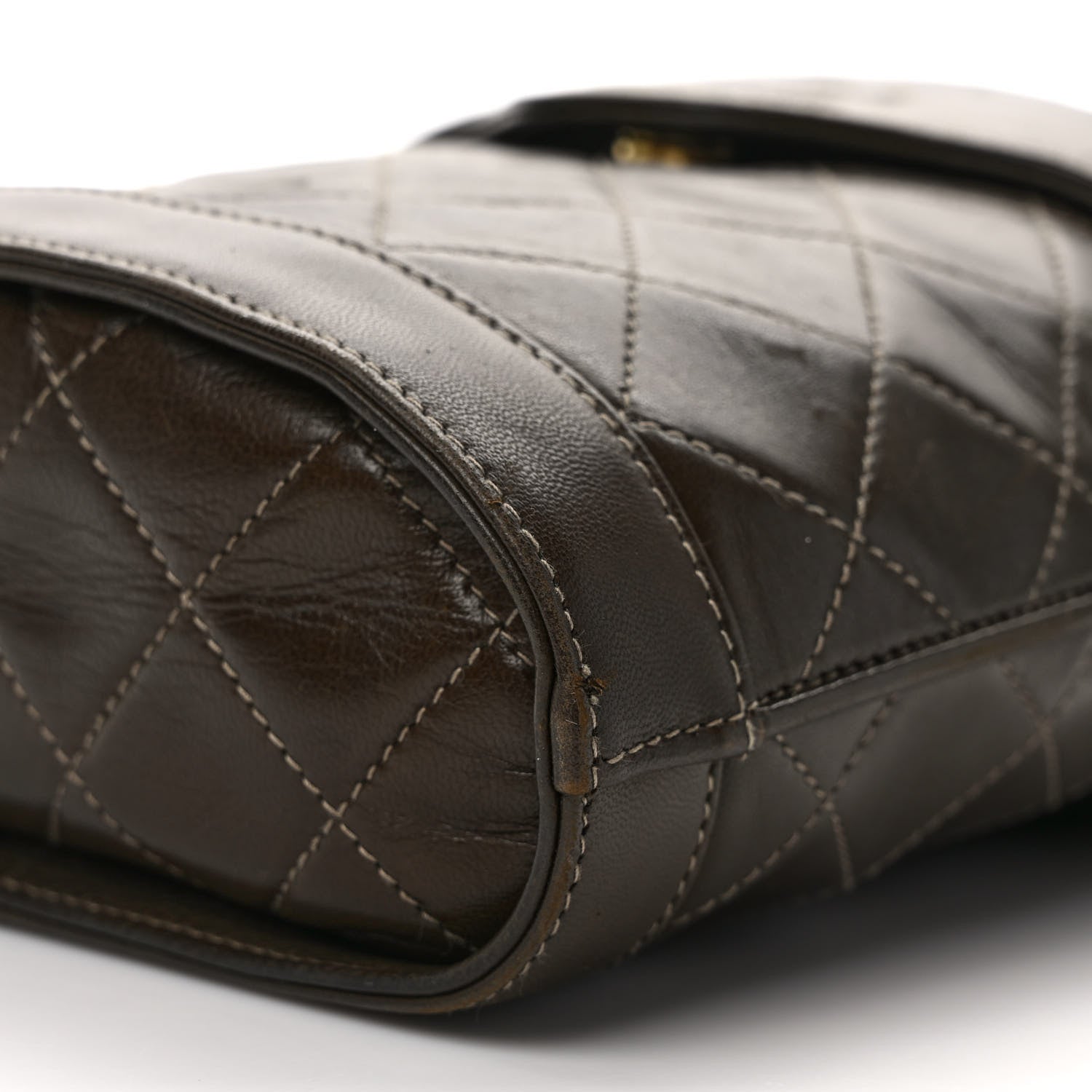 Chanel Lambskin Quilted Tassel Shoulder Bag Dark Brown 8 of 9