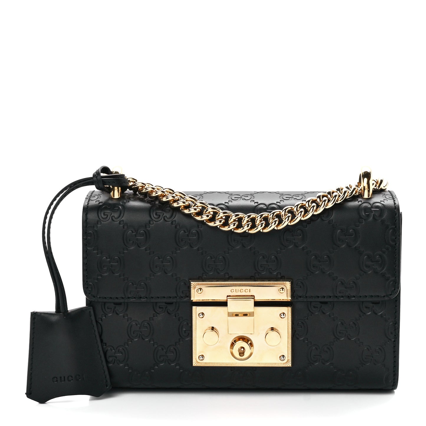 Guccissima Small Padlock Shoulder Bag Black