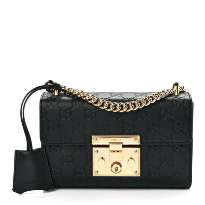 Gucci Guccissima Small Padlock Shoulder Bag Black 1 of 11