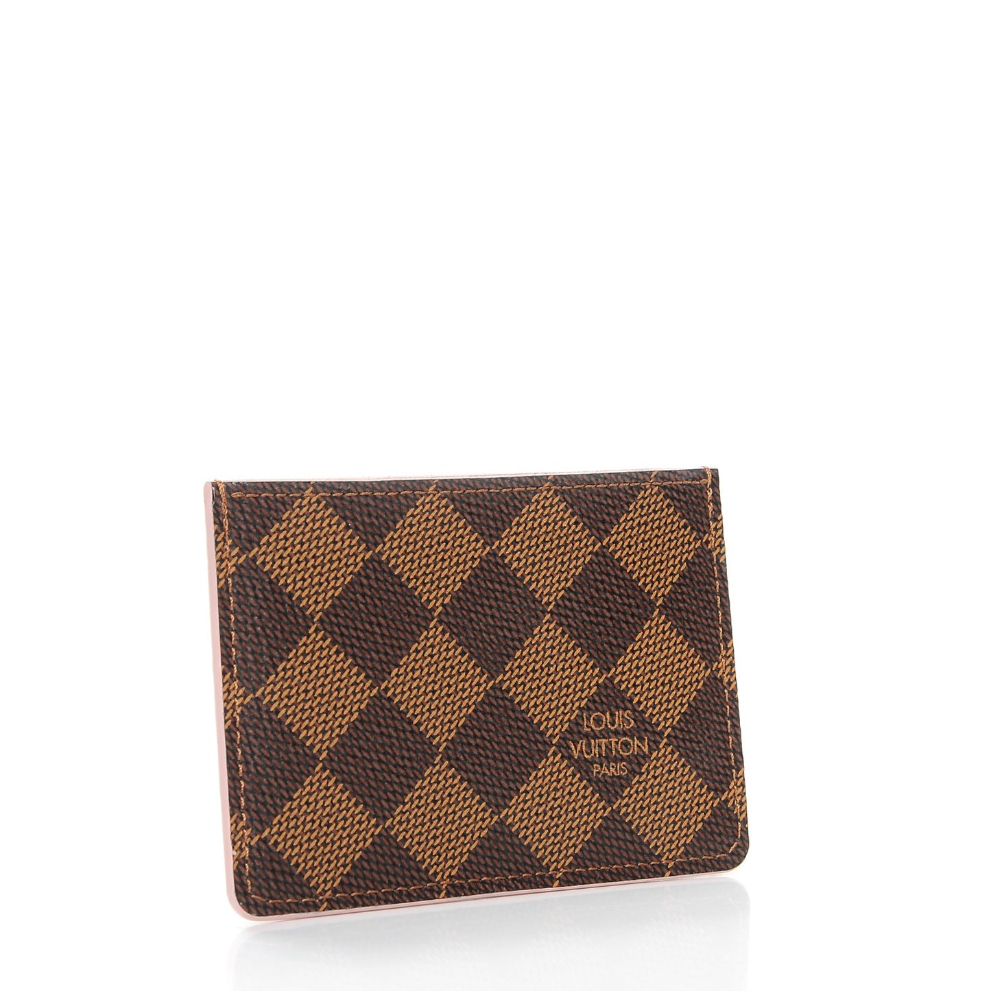 Damier Ebene Caissa Card Holder Rose Ballerine