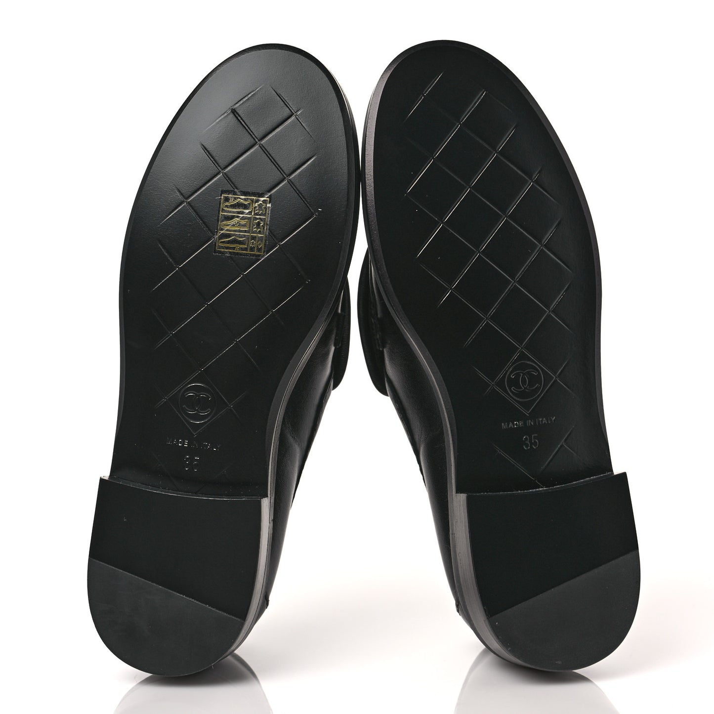 Lambskin Quilted CC Turnlock Loafers 35 Black