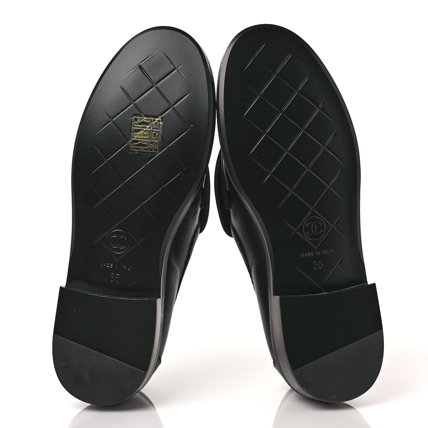 Chanel Lambskin Quilted CC Turnlock Loafers 35 Black 5 of 9