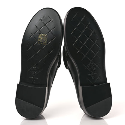 Chanel Lambskin Quilted CC Turnlock Loafers 35 Black 5 of 9