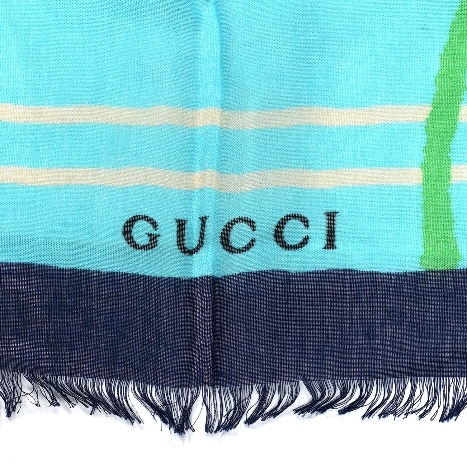 Gucci x KEN SCOTT Silk Cherry Scarf Blue Red 6 of 6