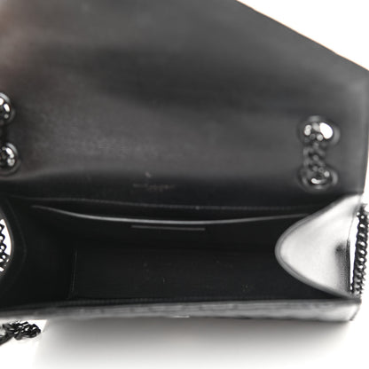 Saint Laurent Grain De Poudre Textured Mixed Matelasse Triquilt Medium Monogram Satchel Black 5 of 12