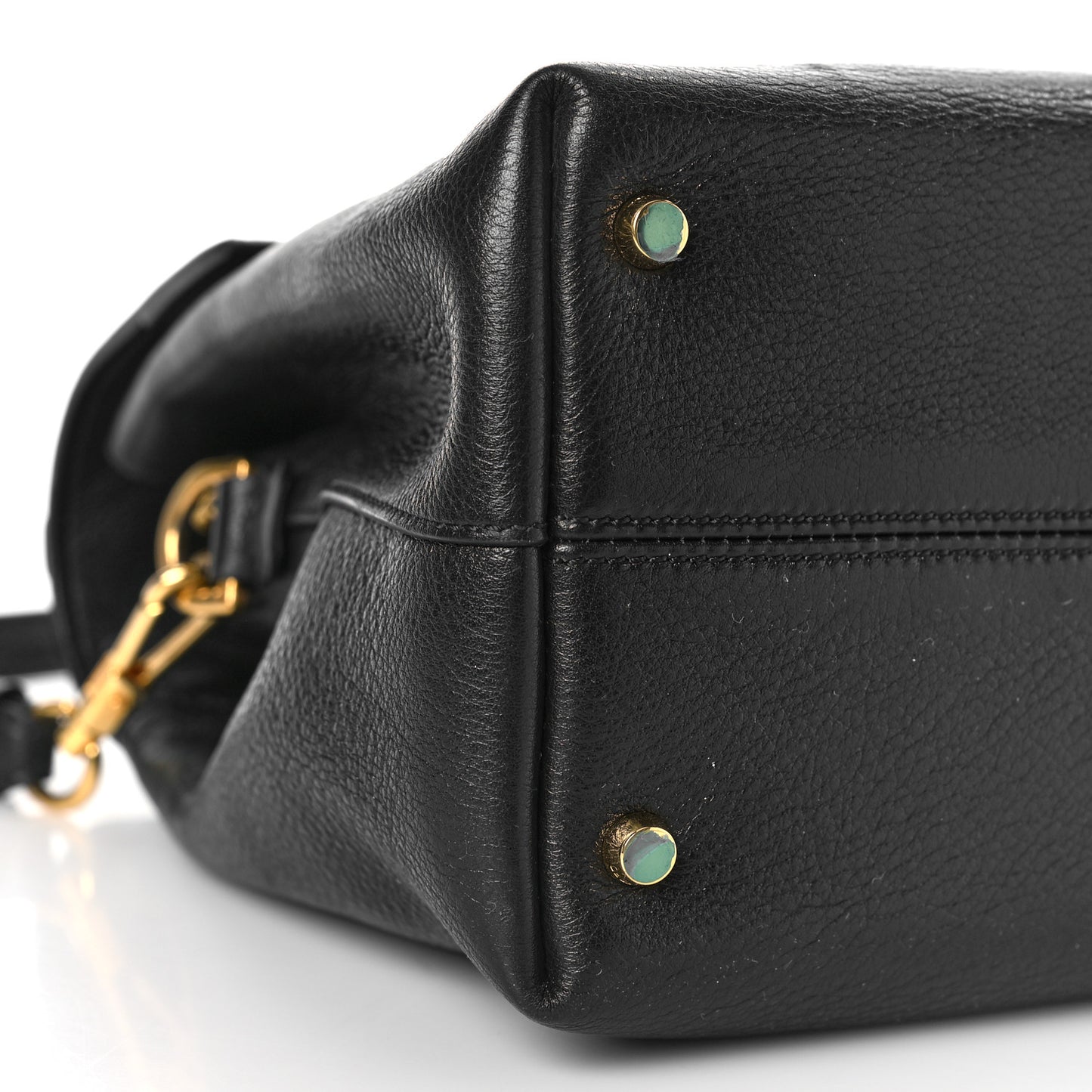 Calfskin Medium Leonica Padlock Satchel Bag Black