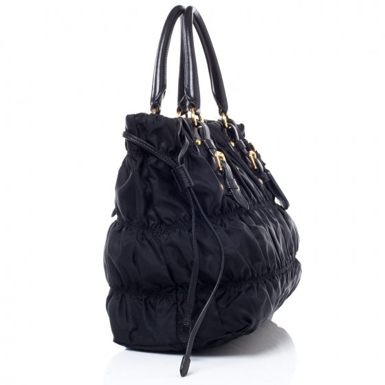Tessuto Nylon Gaufre Tote Nero Black