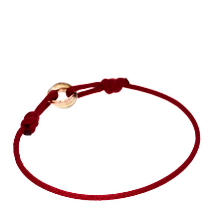 Cartier 18K Pink Yellow White Gold Trinity Cord Bracelet Red 2 of 5