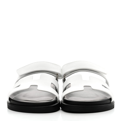 Hermes Calfskin Womens Chypre Sandals 37 White 2 of 8