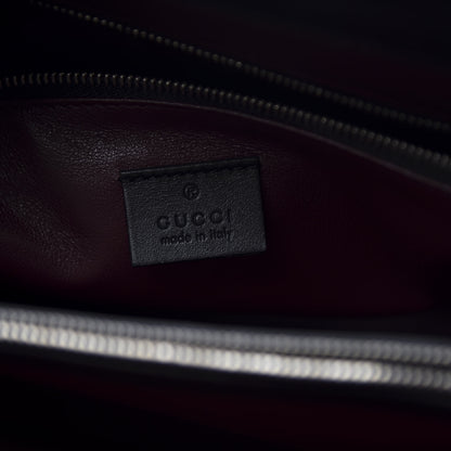Gucci Smooth Calfskin Diagonal Striped Medium Zumi Top Handle Bag Black Beige 6 of 11