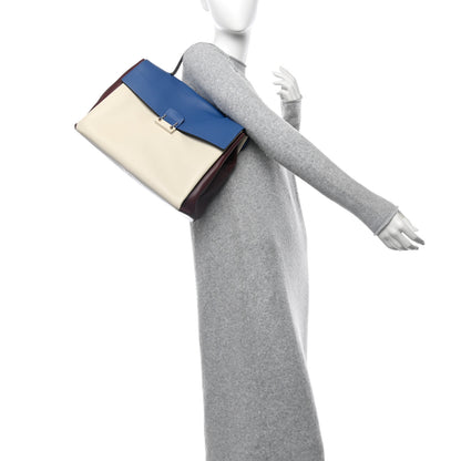Valentino Garavani Calfskin Colorblock Mime Single Handle Bag Ruby Marine 2 of 10