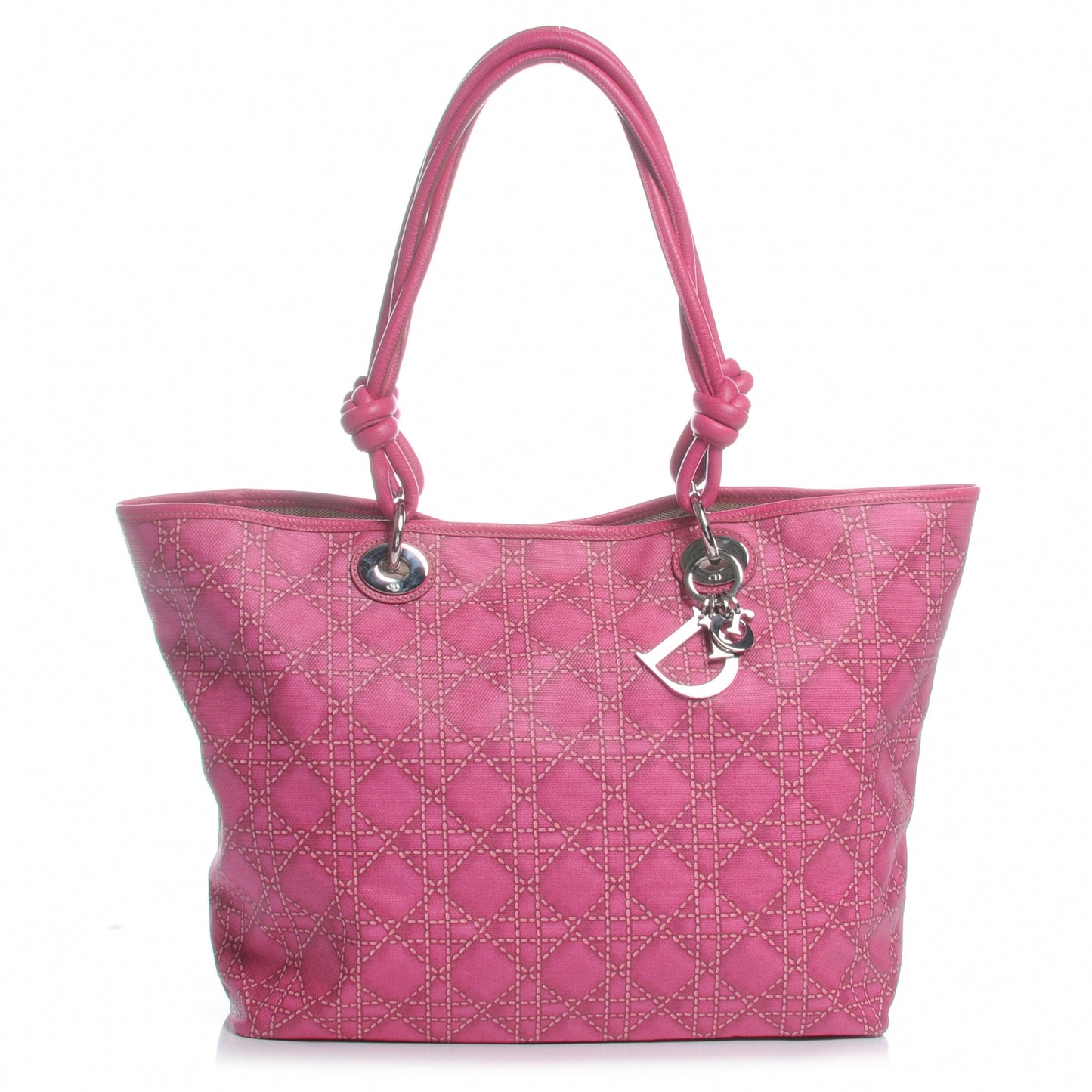 Coated Canvas Cannage Print Cherie Tote Pink