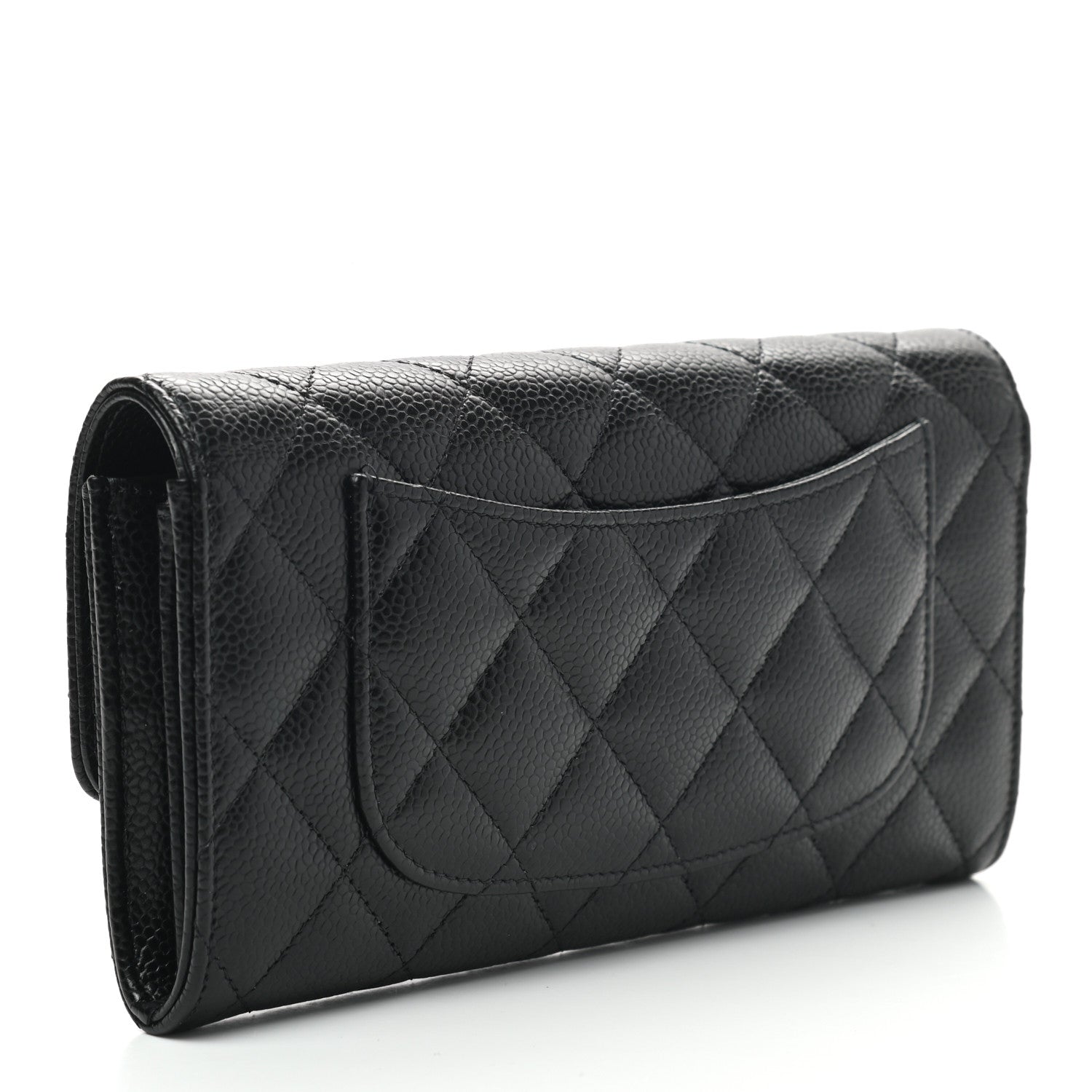 Chanel Caviar Quilted Large Gusset Flap Wallet Black 3 of 8