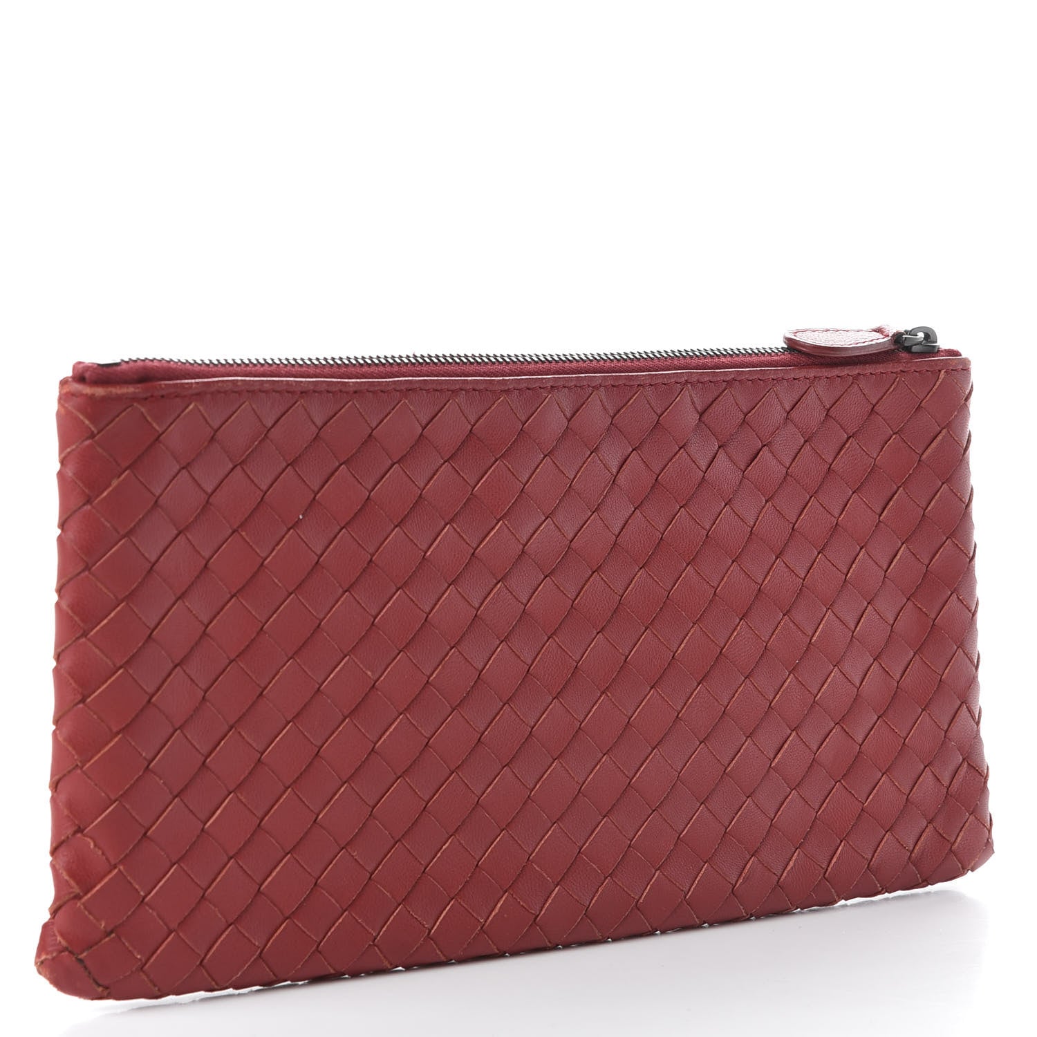 Bottega Veneta Nappa Intrecciato Flat Zip Pouch Red 3 of 8