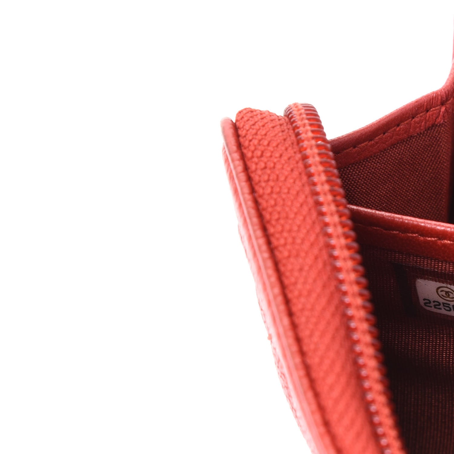Chanel Caviar Quilted Large Boy Zip Around Wallet Red 9 of 11