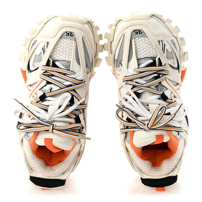 Balenciaga Rubber Mesh Fabric Monocolor Recycled Sole Womens Track Sneakers 35 White Orange 2 of 9