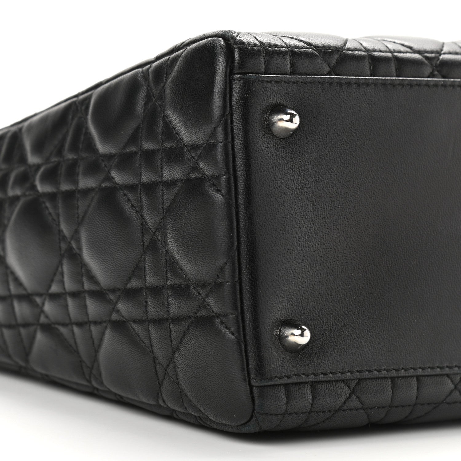Christian Dior Lambskin Cannage Medium Lady Dior Black 8 of 10