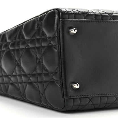 Christian Dior Lambskin Cannage Medium Lady Dior Black 8 of 10