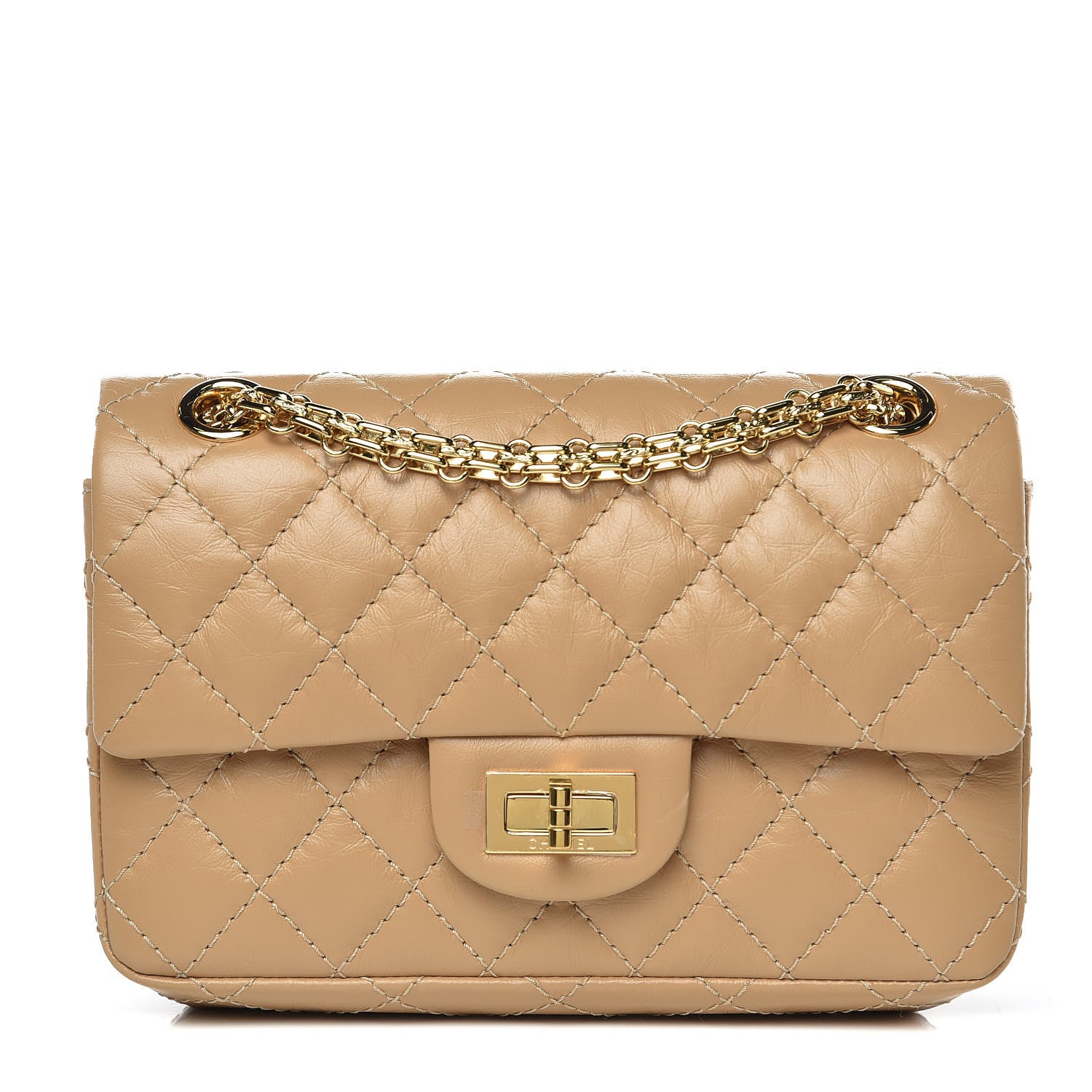 Chanel Aged Calfskin Quilted 2.55 Reissue Mini Flap Beige 1 of 10