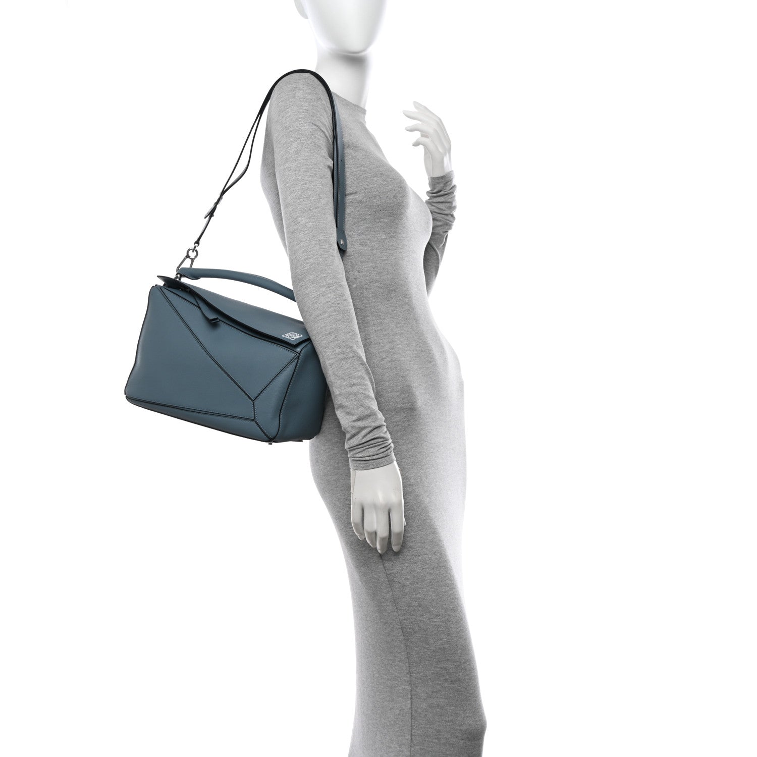 Loewe Calfskin Medium Puzzle Bag Stone Blue 2 of 11