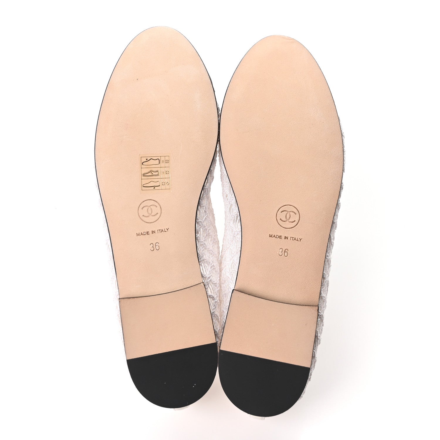 Chanel Mesh Crochet Grosgrain Cap Toe Ballerina Flats 36 White