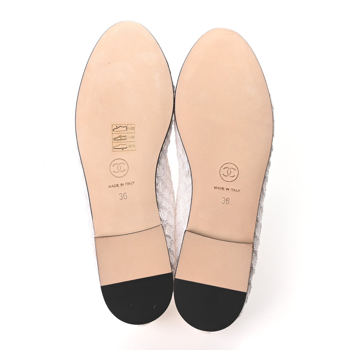 Mesh Crochet Grosgrain Cap Toe Ballerina Flats 36 White Black