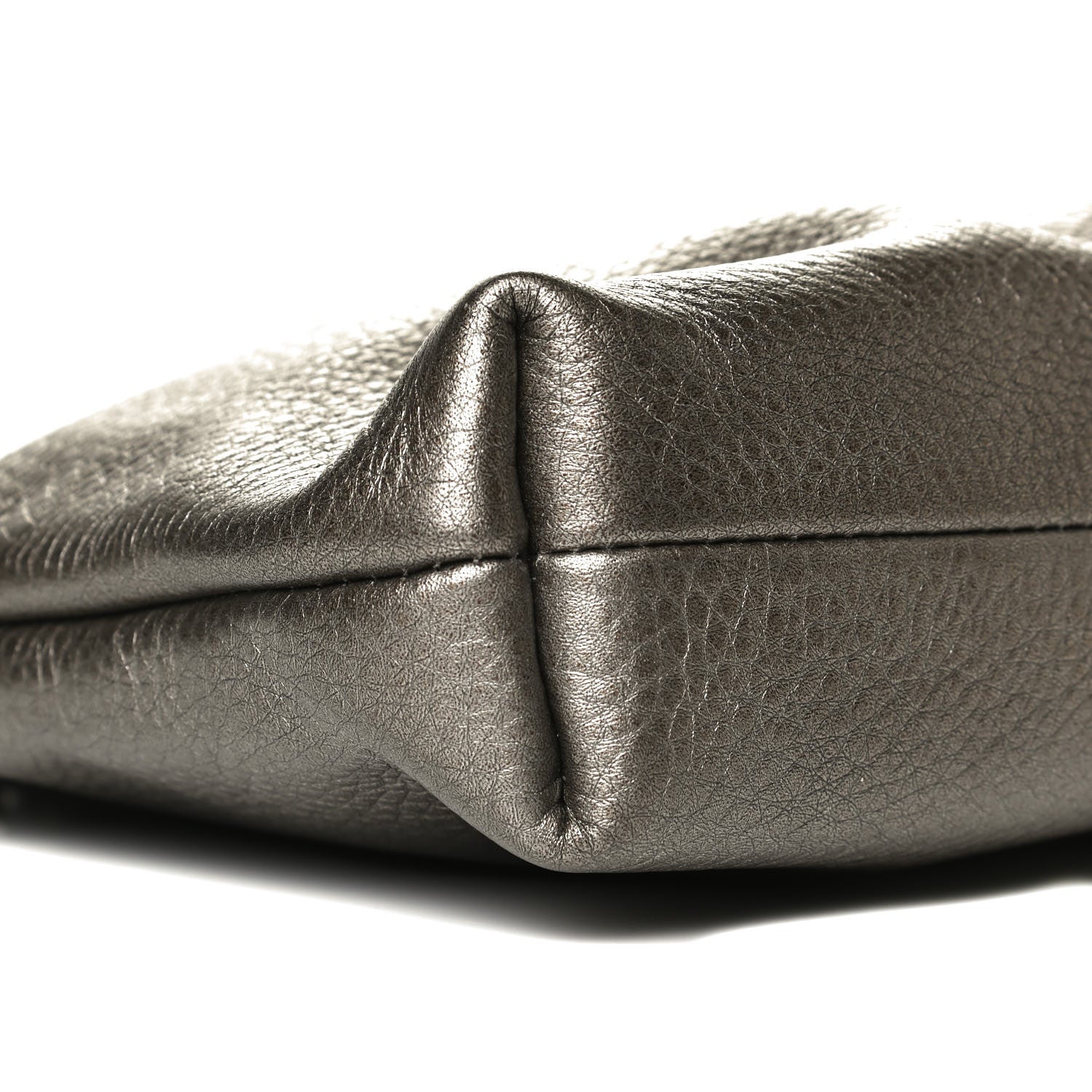 Gucci Metallic Pebbled Calfskin Tassel Clutch Pewter 8 of 10