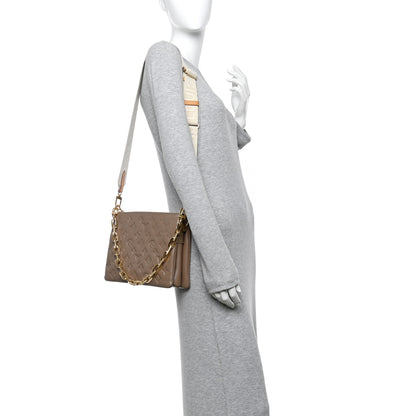 Louis Vuitton Lambskin Embossed Monogram Coussin PM Taupe 2 of 9