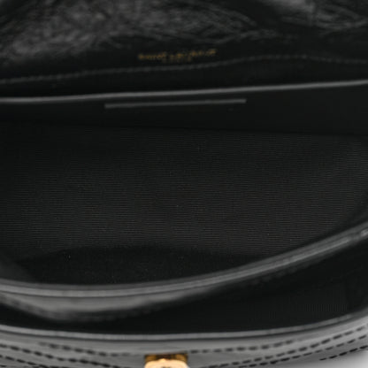 Saint Laurent Crinkled Lambskin Matelasse Monogram Baby Niki Chain Satchel Black 5 of 10